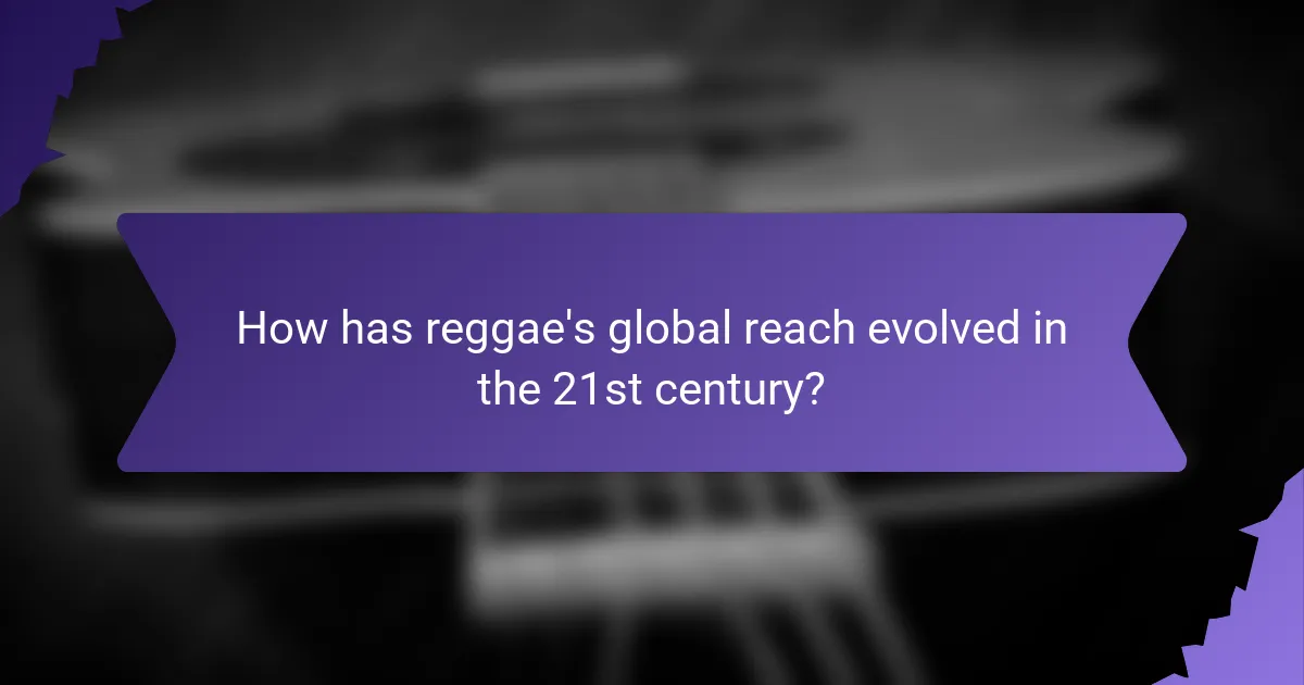 How has reggae's global reach evolved in the 21st century?