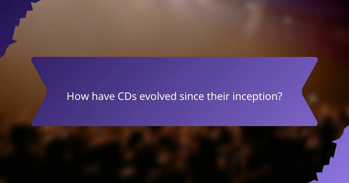 How have CDs evolved since their inception?