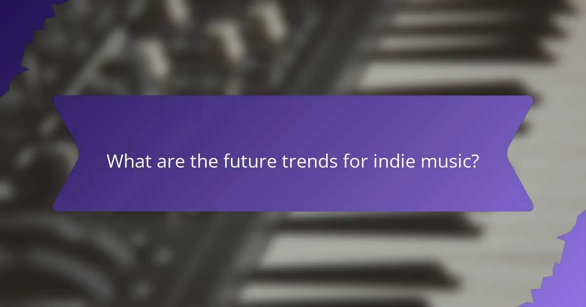 What are the future trends for indie music?