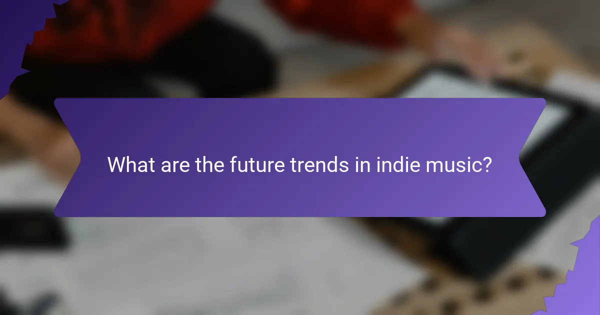 What are the future trends in indie music?