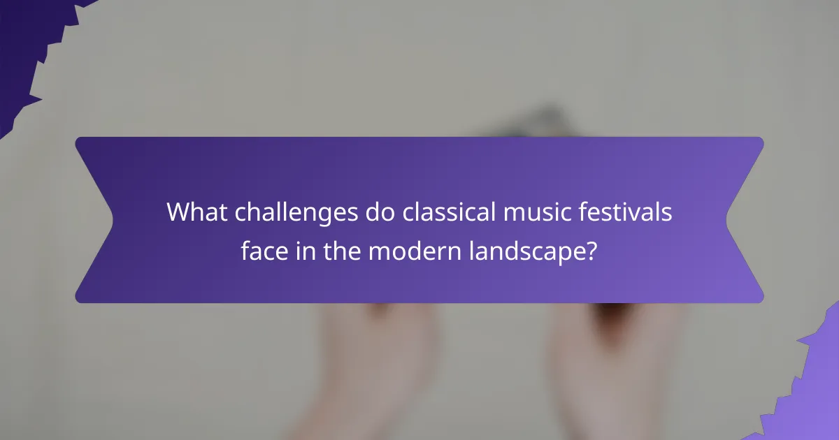 What challenges do classical music festivals face in the modern landscape?