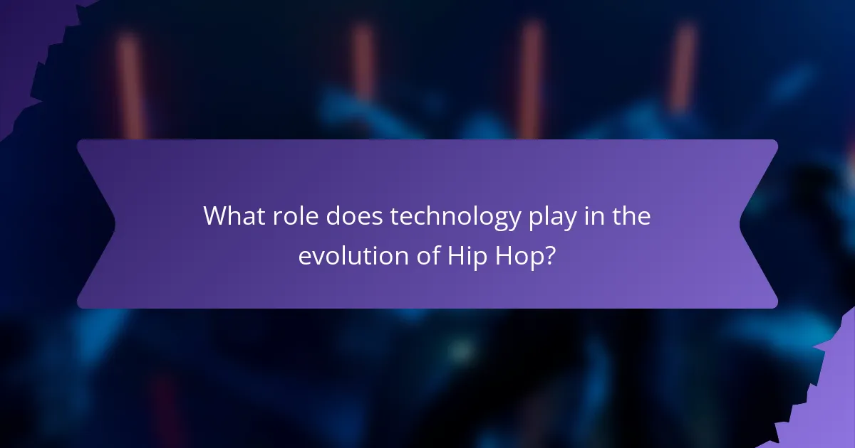 What role does technology play in the evolution of Hip Hop?