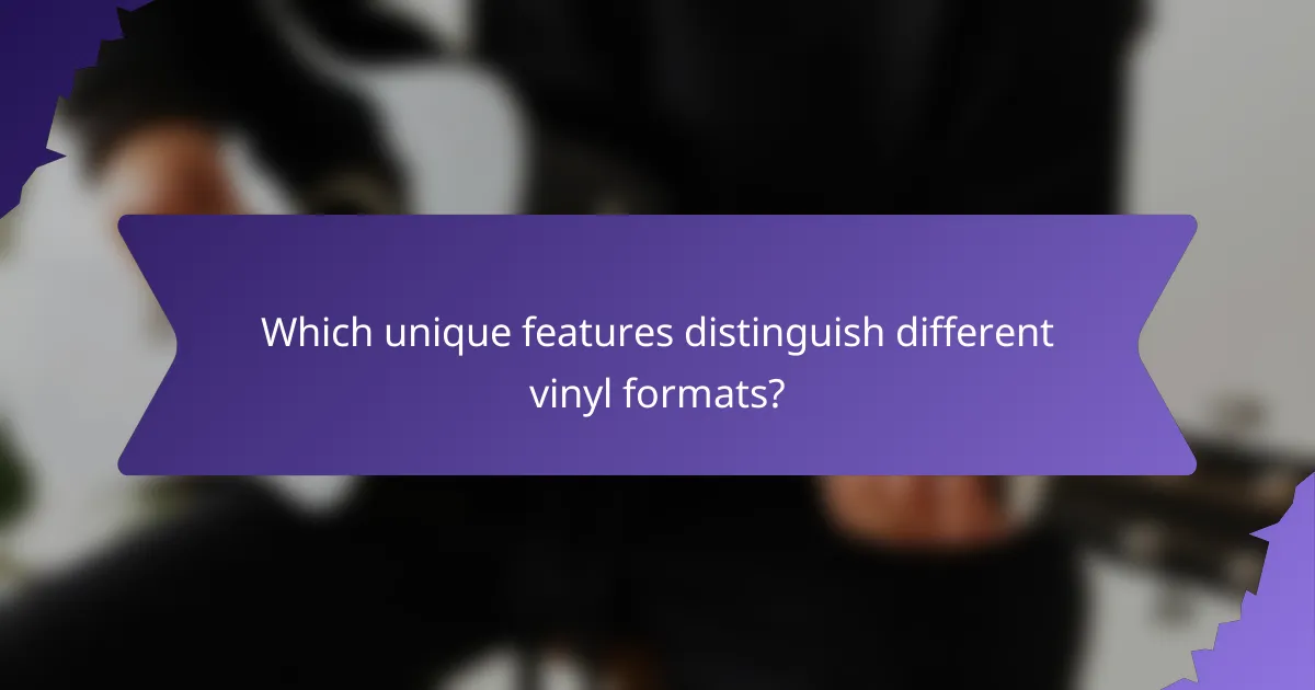 Which unique features distinguish different vinyl formats?