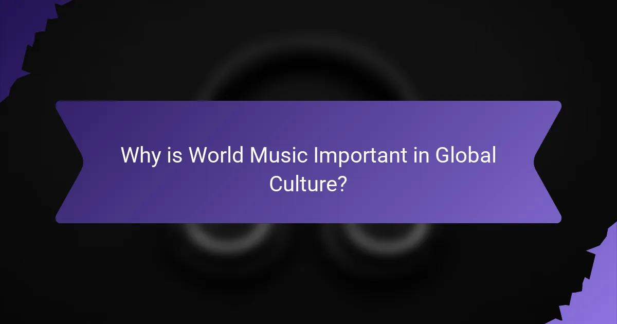 Why is World Music Important in Global Culture?